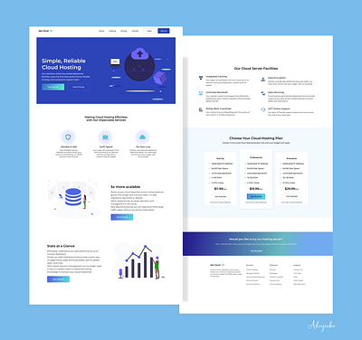 Apt cloud- Cloud hosting website branding cloud design figma uiux user interface design web hosting website website design
