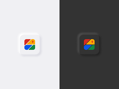 Google Maps - App Icon Redesign app app icon app icon design branding clean dark mode design google google maps icon lightmode logo map minimal redesign redesign concept