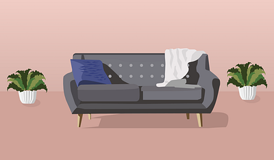 Couch couch digital figma illustration interior interior decor interior design interiordesign plant