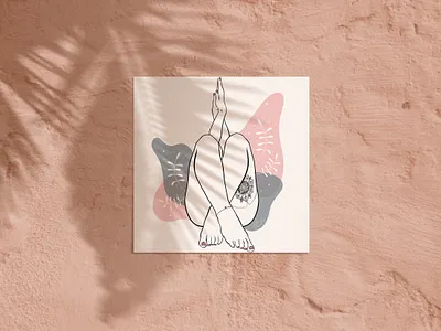 Here is an collab illustration. blackandwhite illustration minimal pink tattoo women in illustration yoga