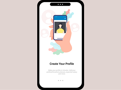 Onboarding UI 4 character create create profile figmadesign girl character illustration mobile app mobile ui onboarding screen onboarding ui profile profile page ui uiux ux vector illustration