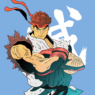 RYU animation design flat haduken illustration muslim pakistan pakistani ryu street fighter streetfighter vector