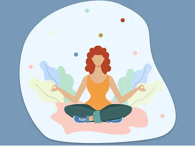 Meditation activity calmness character design figmadesign girl character icon vector illustration meditation poseidon vector vector illustration yoga yoga pose