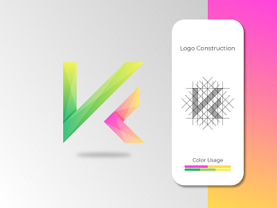 VK - LOGO DESIGN brand branding branding design company design flat google logo lpgo typography