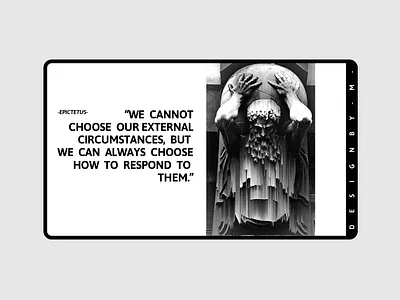 Quotes by Epictatus banner black white design quote stoicism