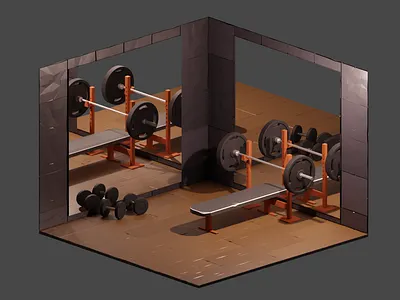 Weight Room 3d art 3d artist 3d modeling blender3d blendercycles isometric art