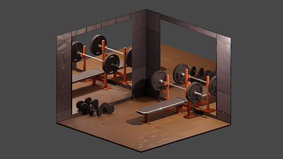 Weight Room 3d art 3d artist 3d modeling blender3d blendercycles isometric art