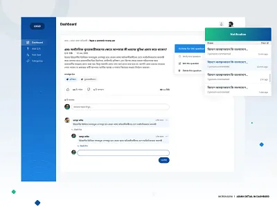 Admin- Detail Page 😊 admin panel clean clean ui comment dashbord delete design detail detail page edit like morshad96 notification reply simple tag text web
