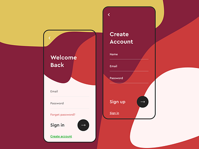 Sign in page app art branding design flat minimal typography ui ux vector