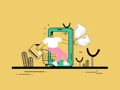 Online Shopping 2d character character design design dribbble flatdesign illustration illustration art illustration design illustrator online shopping ui