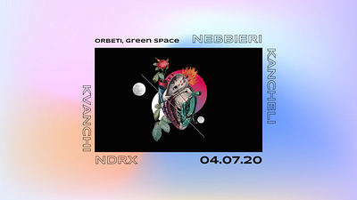 Orbeti, Green Space 2020 dribbble electronic festival festival poster georgia gradient green space heart july kancheli kvanchi music ndrx nebbieri orbeti poster poster design techno unicorn