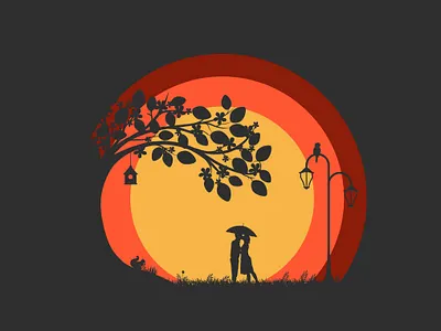 Illustration Wallpaper | Lovers Silhouette couple illustration dribbble best shot flat illustration illustration illustration art illustration design logo logo art logo brand nature nature art people illustration silhouette tree trend 2020 vector vector art vector illustration vector illustrator