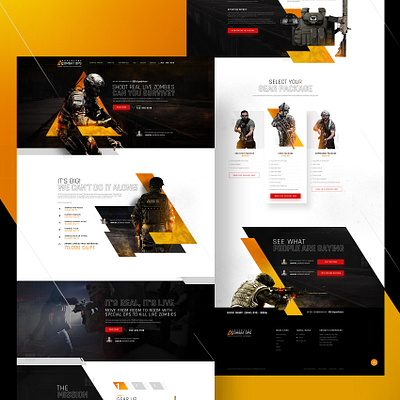 Adventure Combat Ops | Website Design and Image Manipulation action adrenaline adventure apocalypse awesome design commando creative design dark ui inspiration las vegas theme park ui ux web design website concept website design zombies