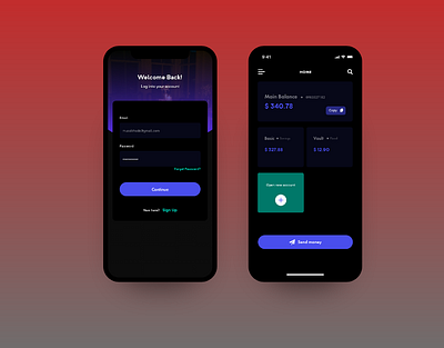 DARK MODE app bank design ui ux