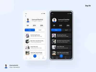 App Design Profile Screen 10ddc app app design blog challange dark mode design ios ios app profile profile design profile screen ui ui ux ui design user experience user interface ux ux design white mode