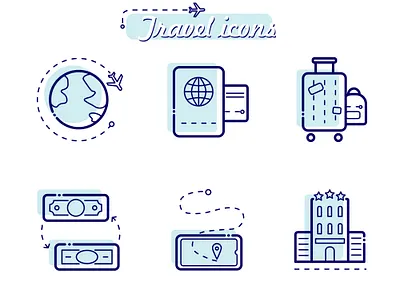 Travel icons set airplane airport design flat hotel icon set journey navigation travel traveling vector
