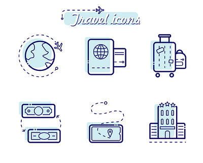 Travel icons set airplane airport design flat hotel icon set journey navigation travel traveling vector
