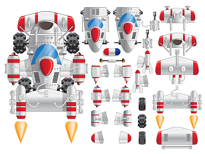 Set to create futuristic cars. auto automobile car equipment fancy fantastic game kit machine mechanism model play race racing roof set techno technology top vehicle