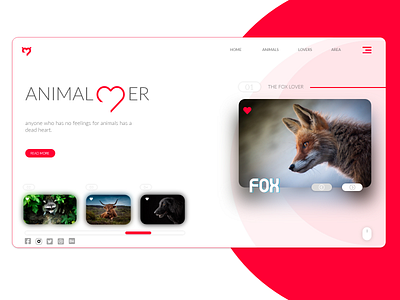 Animal lover concept website. adobe xd animal attractive behance concept creative dribbble illustration logo minimalistic natural ui uiux web design website