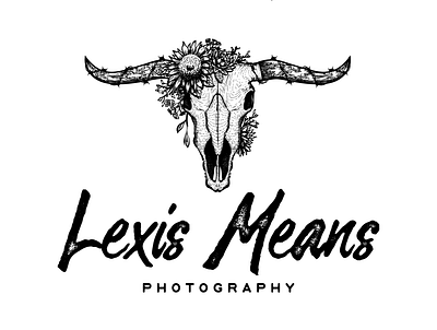 Lexis Means photography design animal barbwire detailed drawing flower hand drawn horn illustration logo photography rustic skull vintage