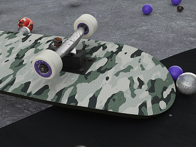skateboard 3d abstract c4d cinema 4d design geometric photoshop ui ux web