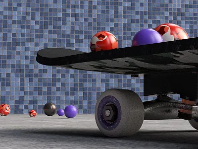 skateboard 3d abstract c4d cinema 4d design geometric photoshop skateboard web
