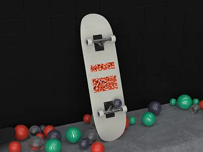 skateboard 3d abstract c4d cinema 4d design geometric photoshop skateboard ui ux web