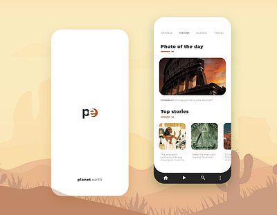 Planet earth - App for the everyday explorer app branding design explore information minimal news travel ui ux