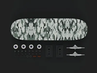 skateboard 3d abstract c4d cinema 4d design geometric photoshop skateboarding