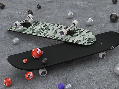 skateboard 3d abstract c4d cinema 4d design geometric photoshop skateboard skateboarding web