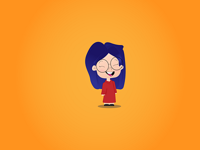 Happy Girl asian character flat illustration minimal vector web woman