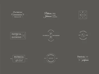 Text logos set collection creator design generator logo logotype monogram pack reveal set shop vector