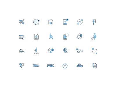 Airline UI icons airlines airplane airport app flat fly icon icons icons set small ui ux