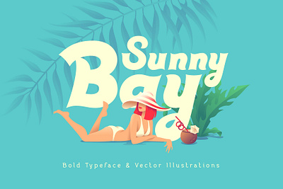 Sunny Bay font and graphics alphabet design font girl illustration lettering pinup pinup girl type typeface typography vector