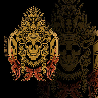 aztec skull illustration artwork aztec digital art drawing illustration illustrations skull skull art