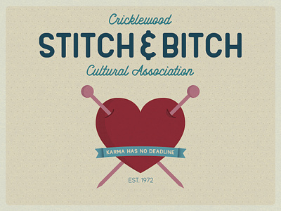 Stitch & Bitch branding concepts design illustration logo vintage