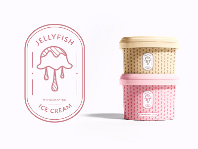 Jellyfish Ice Cream Logo & Packaging Design branding dailylogochallenge design flat icecream illustration jellyfish logo logodaily logodesign package packaging packaging design packagingdesign vector