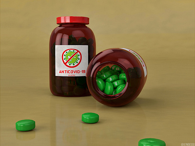 Anti COVID-19 Drug 3D 3d 3dartist 3dmodeling c4d cinema4d corona corona render covid covid 19 design drug render