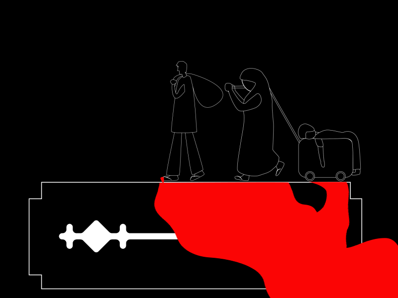 Migrant Walk 2d animation 2danimation animation blade blood character animation gif gif animation illustration migrants red walk