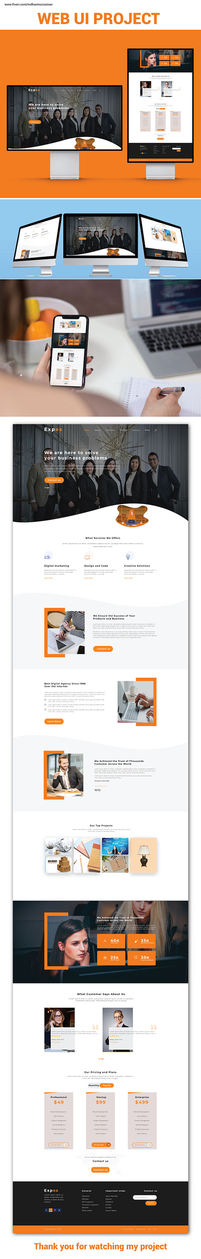 Business Web UI Project adobe photoshop design icon logo ui ui design uiux ux vector website webuiuxdesign