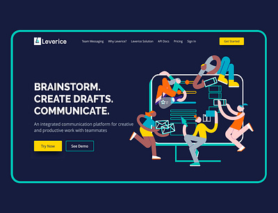 Leverice — Redesign Homepage colorful concept graphics headers homepage illustration redesign uidesign web website