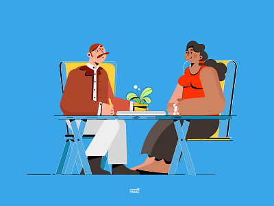 Interview 2020 2d 3d animation app branding character flat illustration interview job motiongraphics simple ui ux vector web