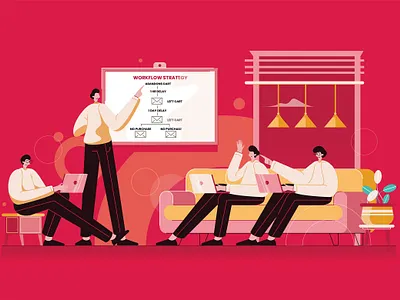 Marketing Strategy Workflow abstract banner business concept data design icon illustration infographic management marketing sign strategy success symbol technology vector web