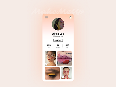 Daily UI 006 beauty beauty app daily ui daily ui 006 daily ui challenge ios app makeup app profile page