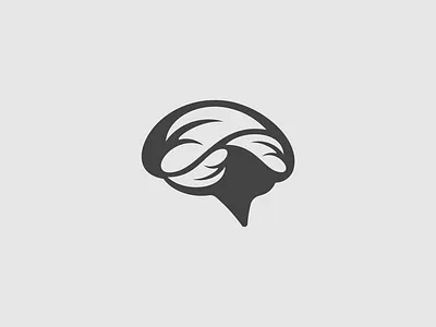 Brain and leaf design icon illustration logo