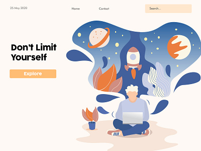 Don't limit yourself, Web Illustration art design icon illustration illustrator ui ux vector web website