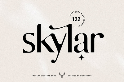 Skylar - Modern Ligature Sans Font branding calligraphy calligraphy font elegant fonts font font design fonts fonts collection handwriting lettering ligature font ligature fonts logo modern calligraphy modern fonts sans font sans serif serif font serif fonts typography