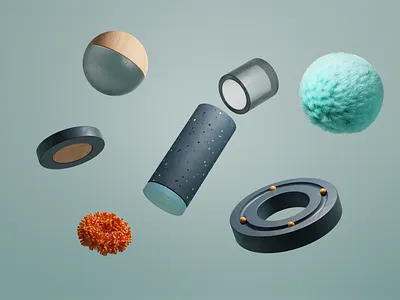 Materials exploration 3d 3dfordesigners blender blender 3d composition cycles render digital experiment lighting pbr materials visual graphic