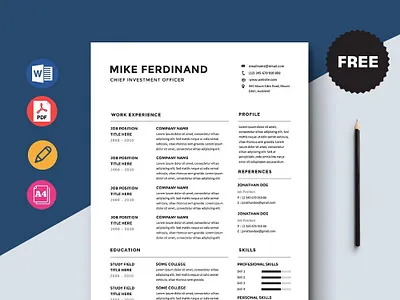 Free Chief Investment Officer Resume Template curriculum vitae cv cv template free cv free cv template free resume template freebie freebies resume