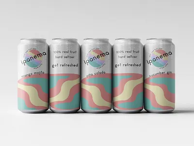 Ipanema Real Fruit Juice Seltzer can mockup design logo logodesign mockup mockup design seltzer summer